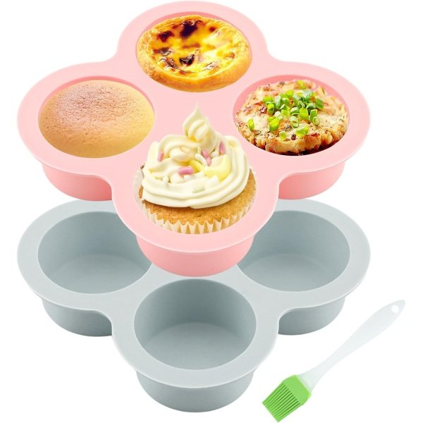 Silicone Air Fryer Egg Mold, Cupcake and Muffin Pan with Oil Brush - Image 7