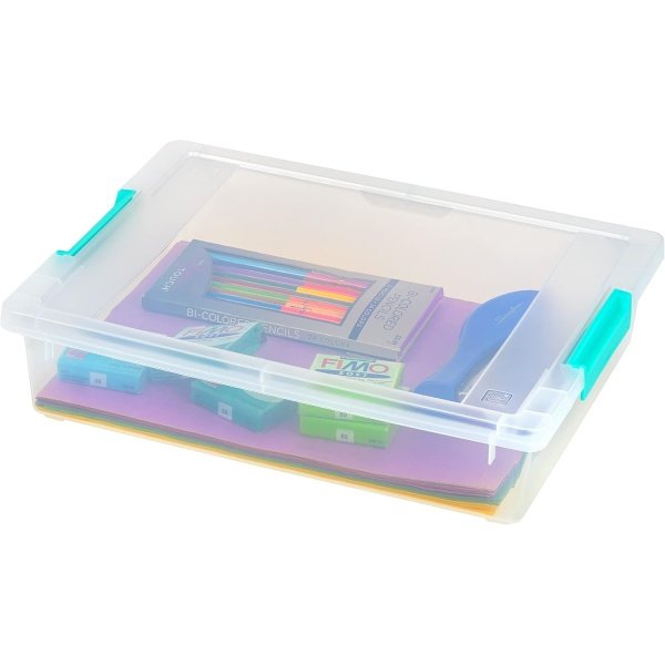 IRIS USA 6 Qt. Plastic Storage Bins Containers with Lids, 4 Pack, Sensory Bin - Image 4