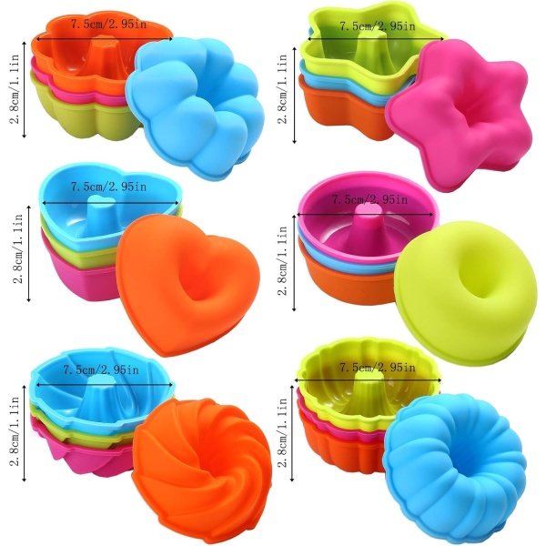 To encounter 24Pack Silicone Molds, Nonstick 2 3/4 inches Donut Mold - Image 6