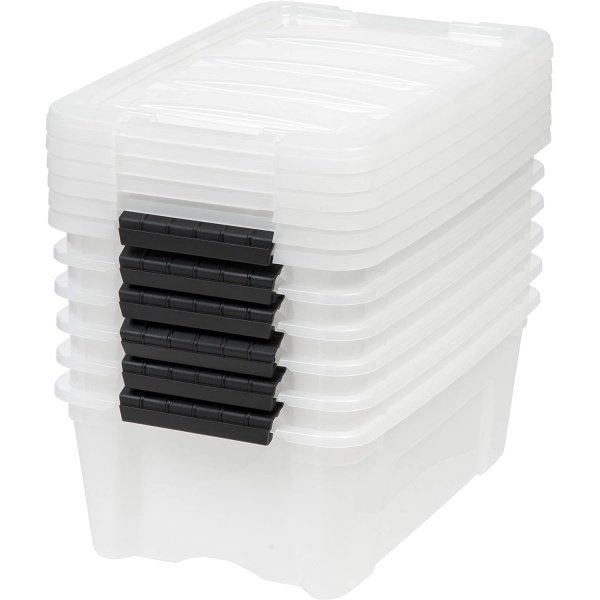 13 Qt Stackable Plastic Storage Bins with Lids, 6 Pack - BPA-Free - Image 10