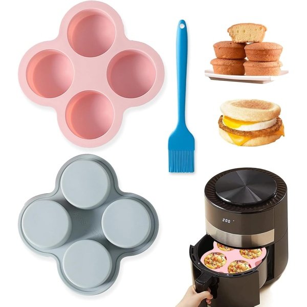Reusable Silicone Air Fryer Egg Mold, Non-Stick Air Fryer Baking Pan