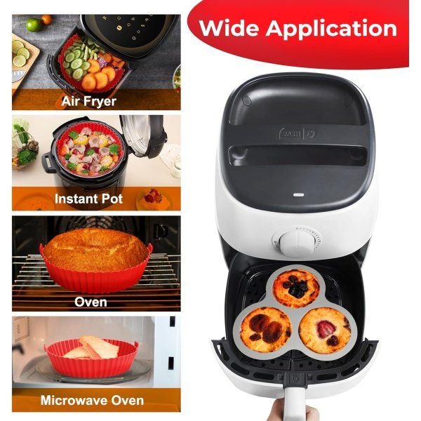 Silicone Air Fryer Liners & Muffin Top Pan Fit for 5 to 8 Qt AirFryer Oven - Image 5