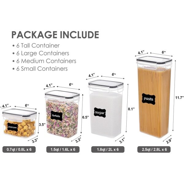 Airtight Food Storage Containers with Lids, Vtopmart 24 pcs Plastic Kitchen - Image 2