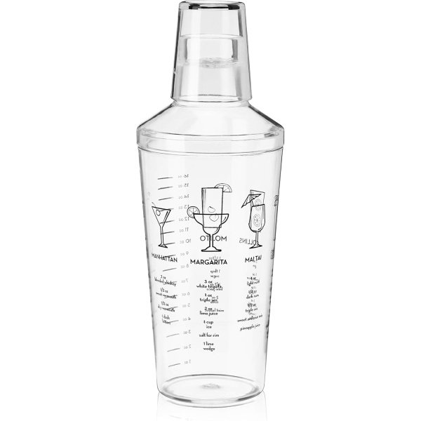 True Maraca Cocktail Recipe Shaker with Cap and Built In Strainer - Image 8