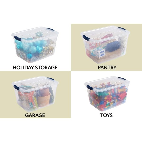 Rubbermaid Cleverstore Clear 32 Qt, 6 Pack Stackable Plastic Storage Containers - Image 7