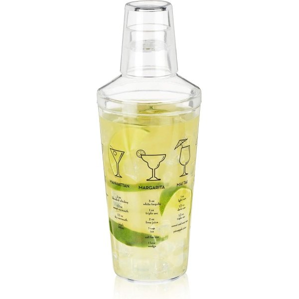 True Maraca Cocktail Recipe Shaker with Cap and Built In Strainer