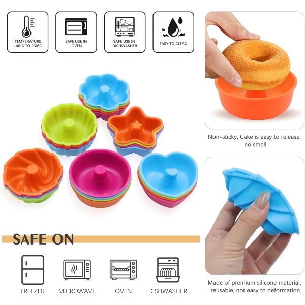 To encounter 24Pack Silicone Molds, Nonstick 2 3/4 inches Donut Mold - Image 4