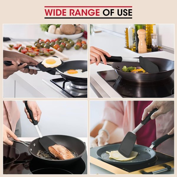 Unicook 2 Pack Flexible Silicone Spatula, Turner, 600F Heat Resistant - Image 3