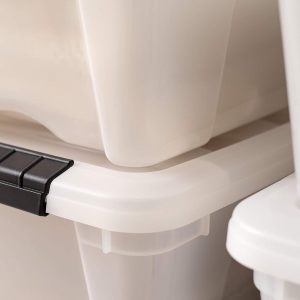13 Qt Stackable Plastic Storage Bins with Lids, 6 Pack - BPA-Free - Image 9