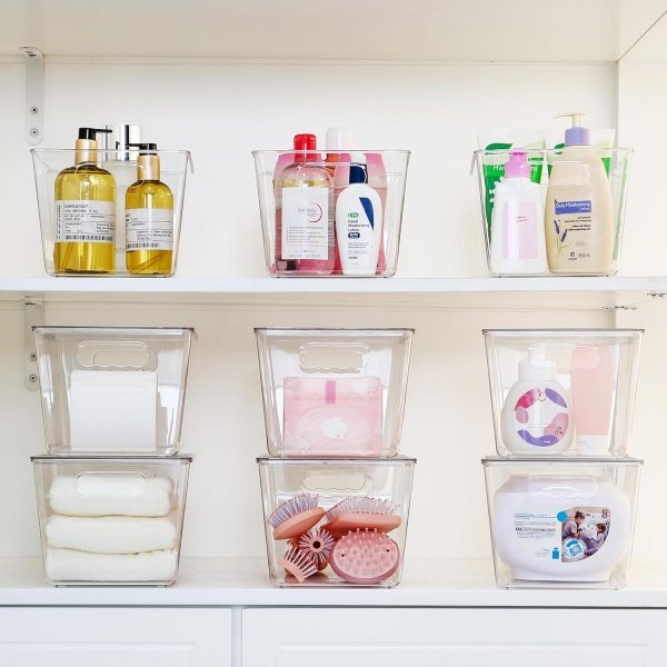 Vtopmart 6 Pack Clear Stackable Storage Bins with Lids, Large Plastic Containers - Image 5
