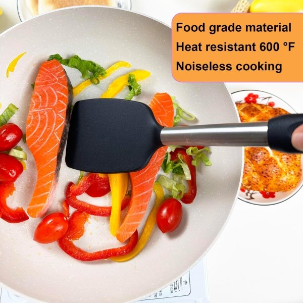 Spatula Set Silicone Spatula Heat Resistant Spatulas for Nonstick Cookware - Image 6
