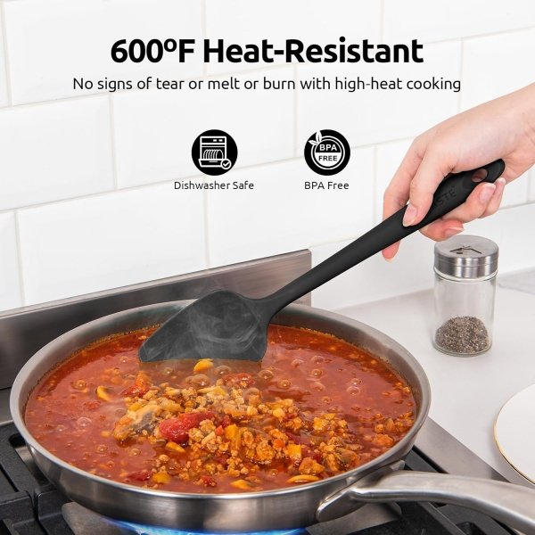 U-Taste Silicone Spatula Set with 600 Degrees Fahrenheit Heat Resistant - Image 3