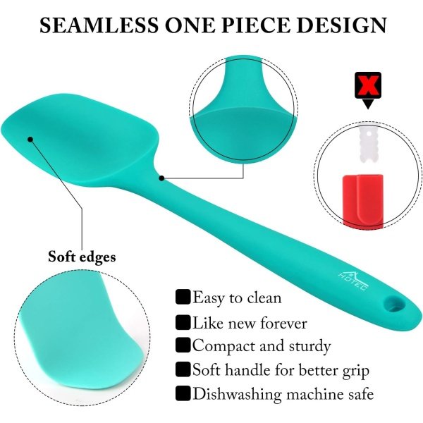 HOTEC Heat Resistant 600℉ Food Grade Silicone Rubber Spatula Set - Image 6