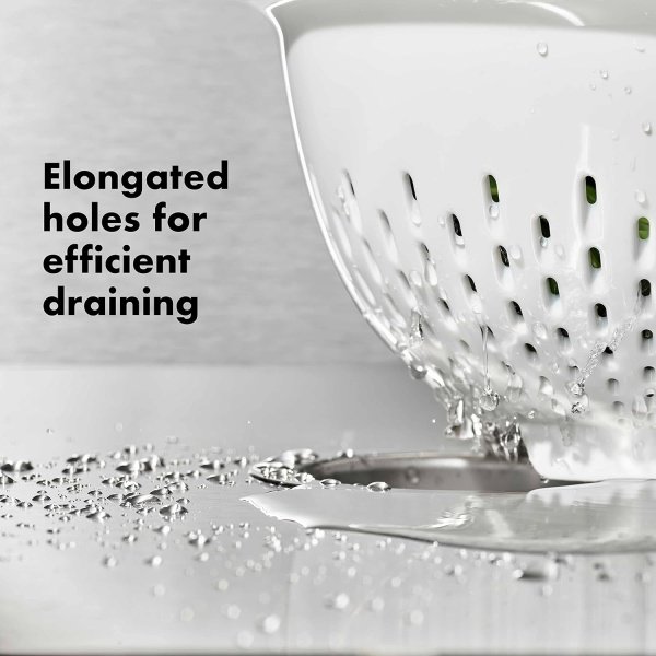 OXO Good Grips 3 QT Plastic Colander, White - Image 4