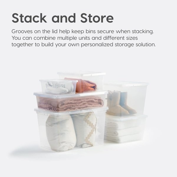 IRIS USA 6 Qt Clear Plastic Storage Bins with Lids, BPA-Free Stackable - Image 9