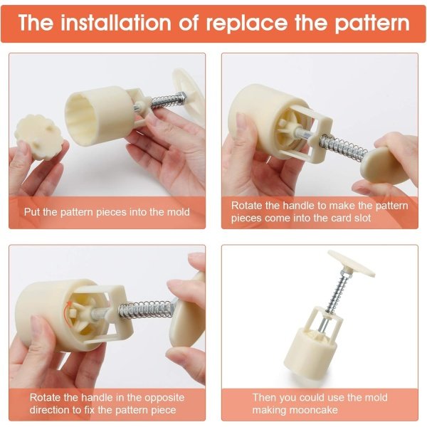 Luxiv Moon Cake Mould 50g, 12 PCS Pattern Hand-Pressure Mooncake Molds for - Image 3