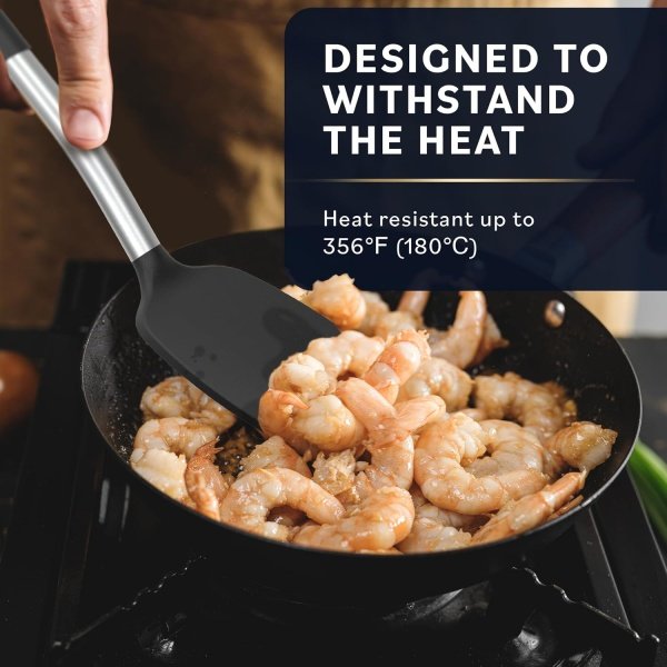 Home Hero Silicone Spatula Set with Ergonomic Handles - Stainless Steel High - Image 5