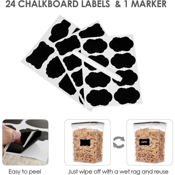 Airtight Food Storage Containers with Lids, Vtopmart 24 pcs Plastic Kitchen - Image 6