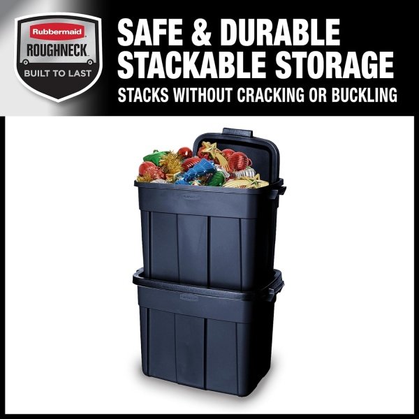 Rubbermaid Roughneck Tote 18 Gal, 6 Pack, Made in USA - Image 4
