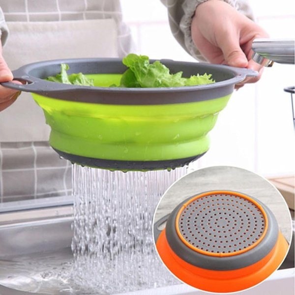 Collapsible Colander Set of 2 Silicone Kitchen Strainer Set - Image 2