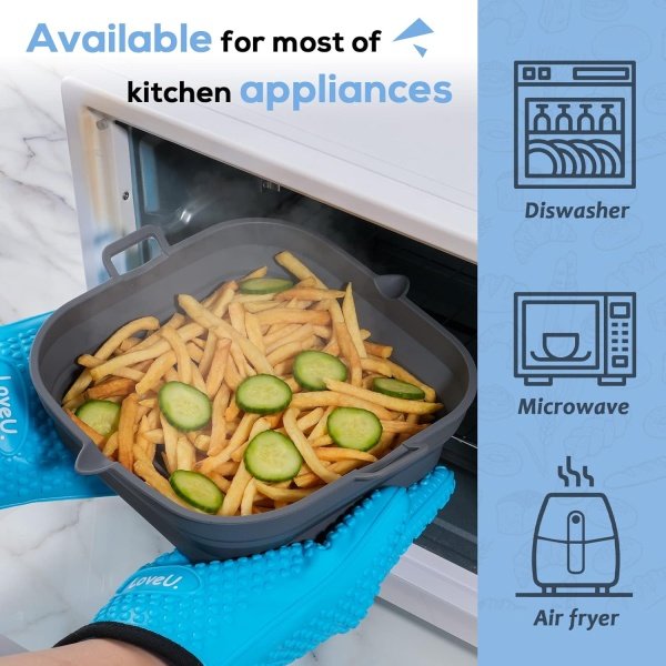Silicone Air Fryer Liners Square - Reusable Airfryer Silicone Basket - Image 6