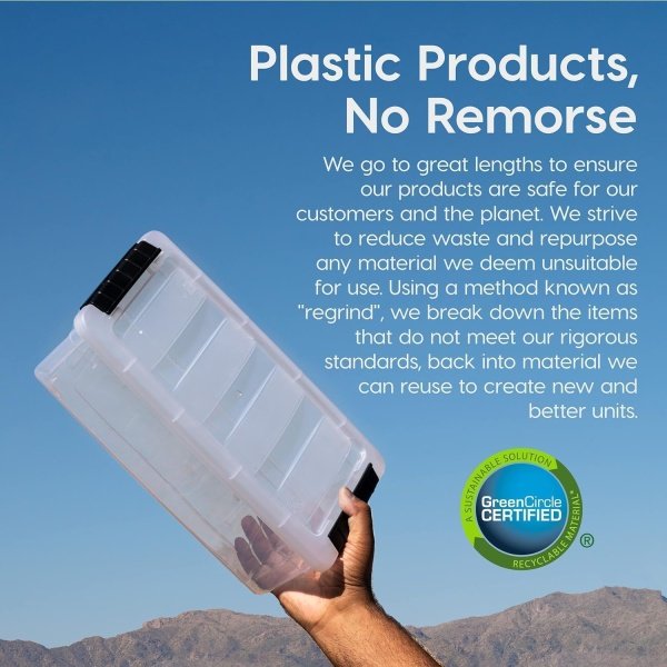 IRIS USA 13 Qt Stackable Plastic Storage Bins with Lids, 6 Pack - BPA-Free - Image 4