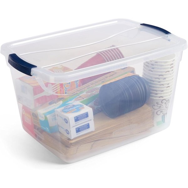 Rubbermaid Cleverstore Clear 32 Qt, 6 Pack Stackable Plastic Storage Containers - Image 4