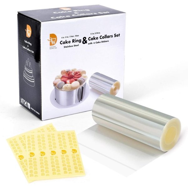 Cake Mold and Acetate Sheets for Baking, 6 to12 Inches Adjustable Stainless - Image 4