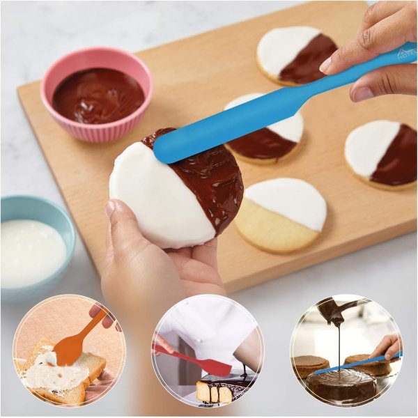 HOTEC Heat Resistant 600℉ Food Grade Silicone Rubber Spatula Set - Image 3