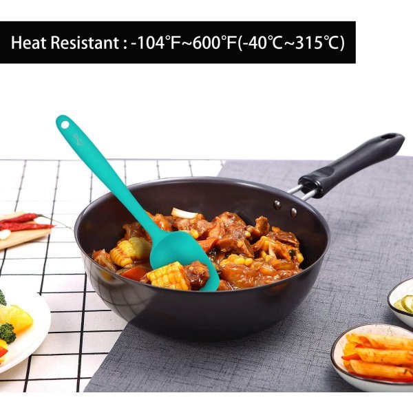 HOTEC Heat Resistant 600℉ Food Grade Silicone Rubber Spatula Set - Image 4