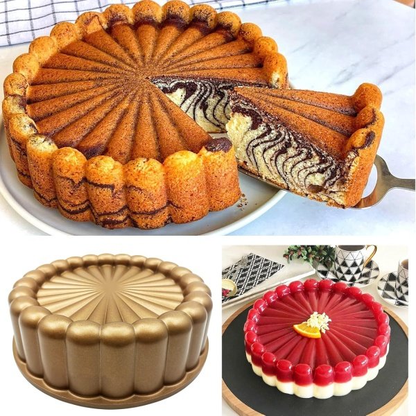 Charlotte Cake Mold, 9 Inch Cake Pan Aluminium Kitchen Accessories Decoration - Image 6