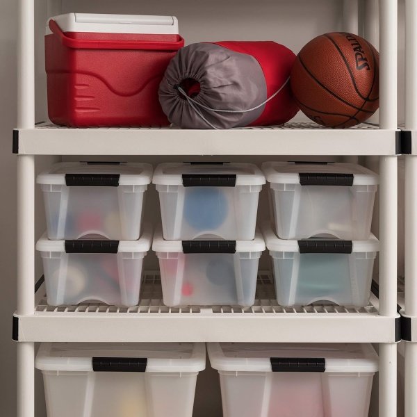 13 Qt Stackable Plastic Storage Bins with Lids, 6 Pack - BPA-Free - Image 6