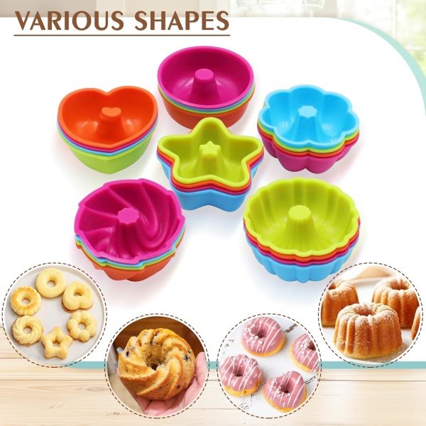 To encounter 24Pack Silicone Molds, Nonstick 2 3/4 inches Donut Mold - Image 2