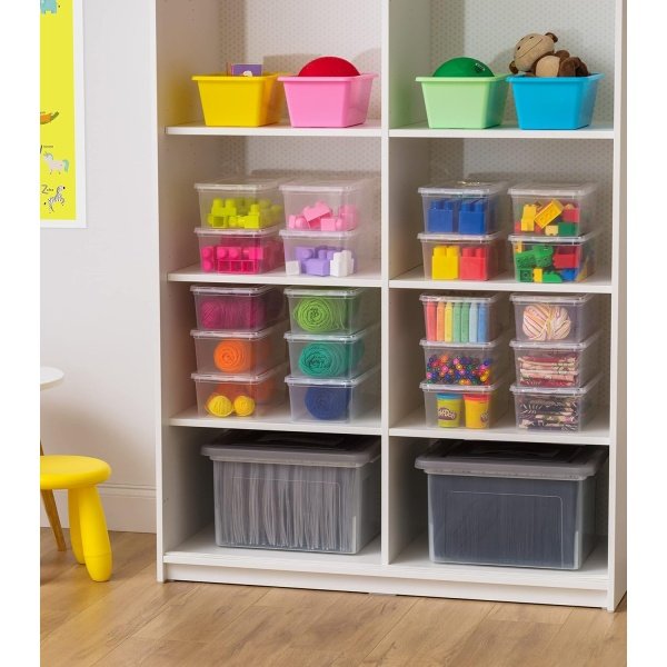 IRIS USA 6 Qt Clear Plastic Storage Bins with Lids, BPA-Free Stackable - Image 4