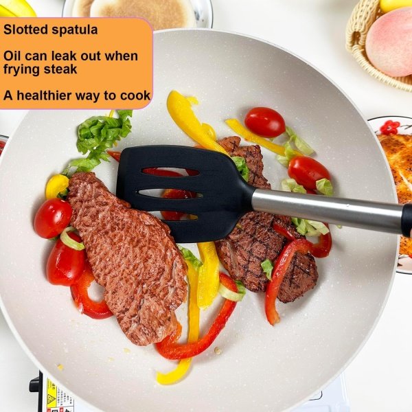 Spatula Set Silicone Spatula Heat Resistant Spatulas for Nonstick Cookware - Image 3