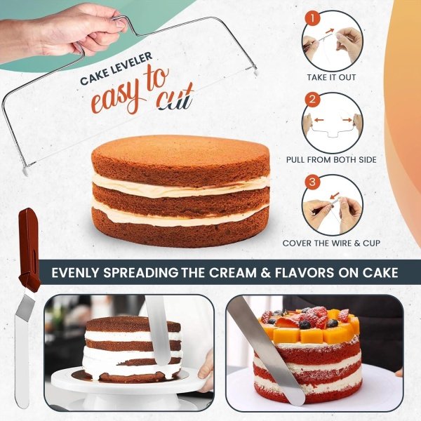 RFAQK 150PCs Cake Pan Set for Baking + Cake Decorating Supplies - Image 6