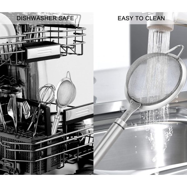 304 Stainless Steel Fine Mesh Strainers for Kitchen, Colander-Skimmer - Image 7