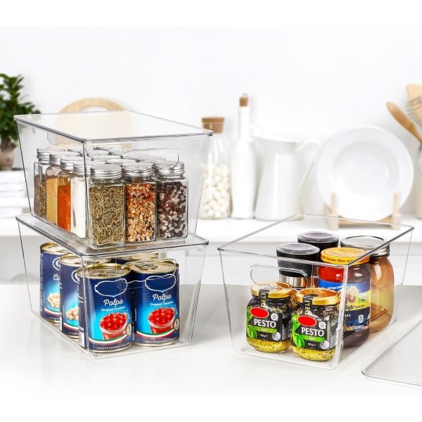 Vtopmart 6 Pack Clear Stackable Storage Bins with Lids, Large Plastic Containers - Image 7