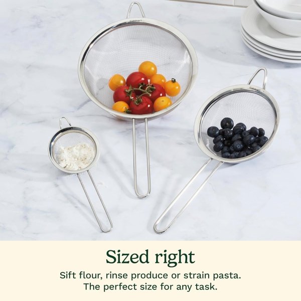 Cuisinart Mesh Strainers, 3 Count (Pack of 1) Set, CTG-00-3MS Silver - Image 4