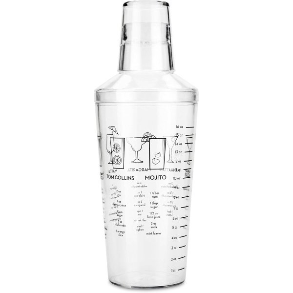 True Maraca Cocktail Recipe Shaker with Cap and Built In Strainer - Image 7