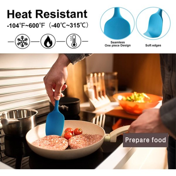 5PCS Silicone Rubber Spatula Set, VITUER Food Grade BPA-Free Spatulas - Image 4