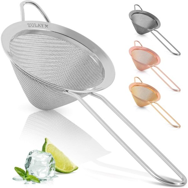 Zulay Kitchen 304 Stainless Steel Fine Mesh Strainer For Kitchen