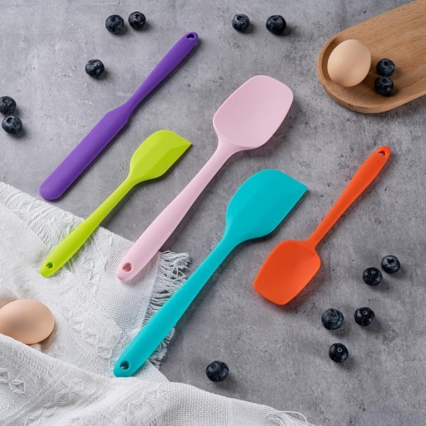 Silicone Spatula Set, 5 Piece Food Grade Rubber Spatulas for Baking, Cooking - Image 7