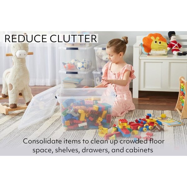 Rubbermaid Cleverstore Clear 32 Qt, 6 Pack Stackable Plastic Storage Containers - Image 8