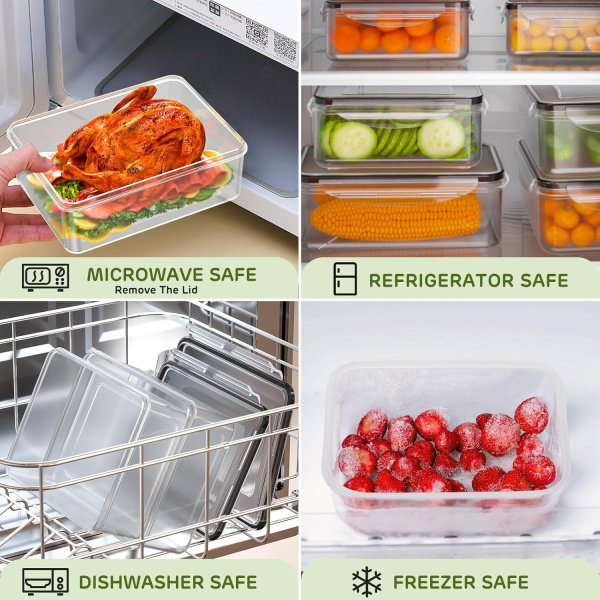 40 PCS Food Storage Containers with Lids Airtight (20 Lids &20 Containers) - Image 6