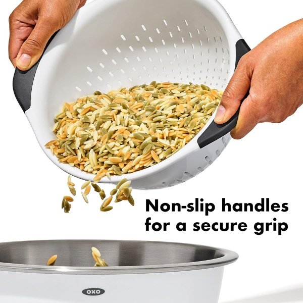 OXO Good Grips 3 QT Plastic Colander, White - Image 3