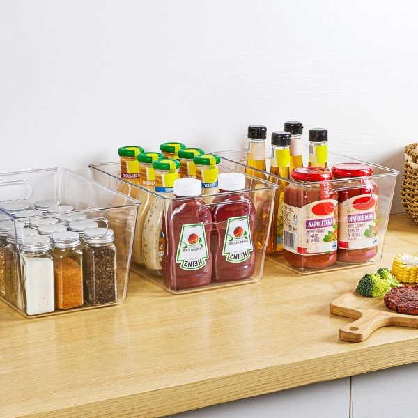 YIHONG 6 Pack Clear Pantry Organizer Bins, Plastic Containers - Image 7