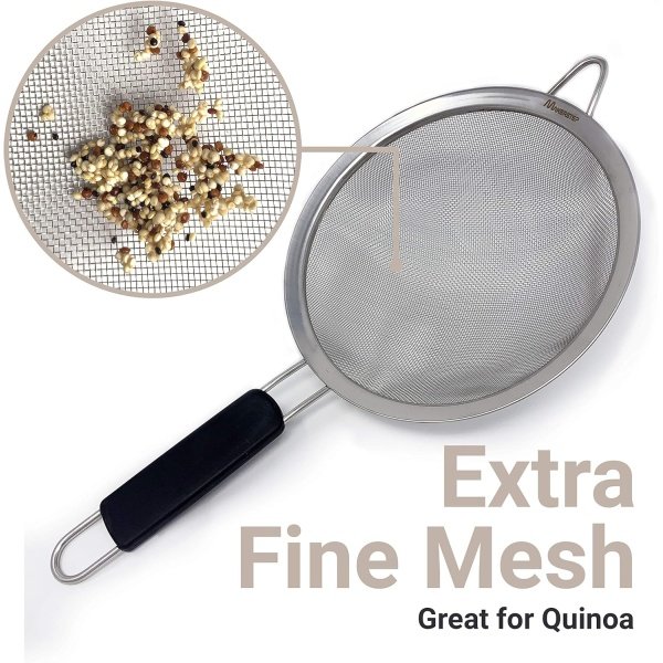 Makerstep Fine Mesh Strainer Set of 3, Stainless Steel 3.38", 5.5", 7.87" - Image 5