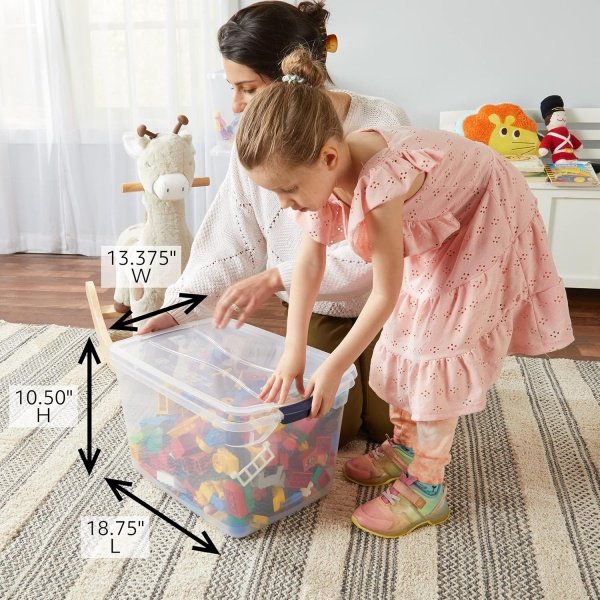 Rubbermaid Cleverstore Clear 32 Qt, 6 Pack Stackable Plastic Storage Containers - Image 2