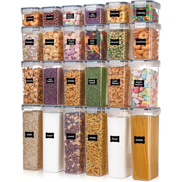 Airtight Food Storage Containers with Lids, Vtopmart 24 pcs Plastic Kitchen